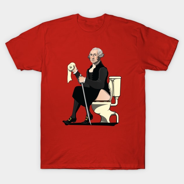 George Washington on the Toilet T-Shirt by InTheWashroom